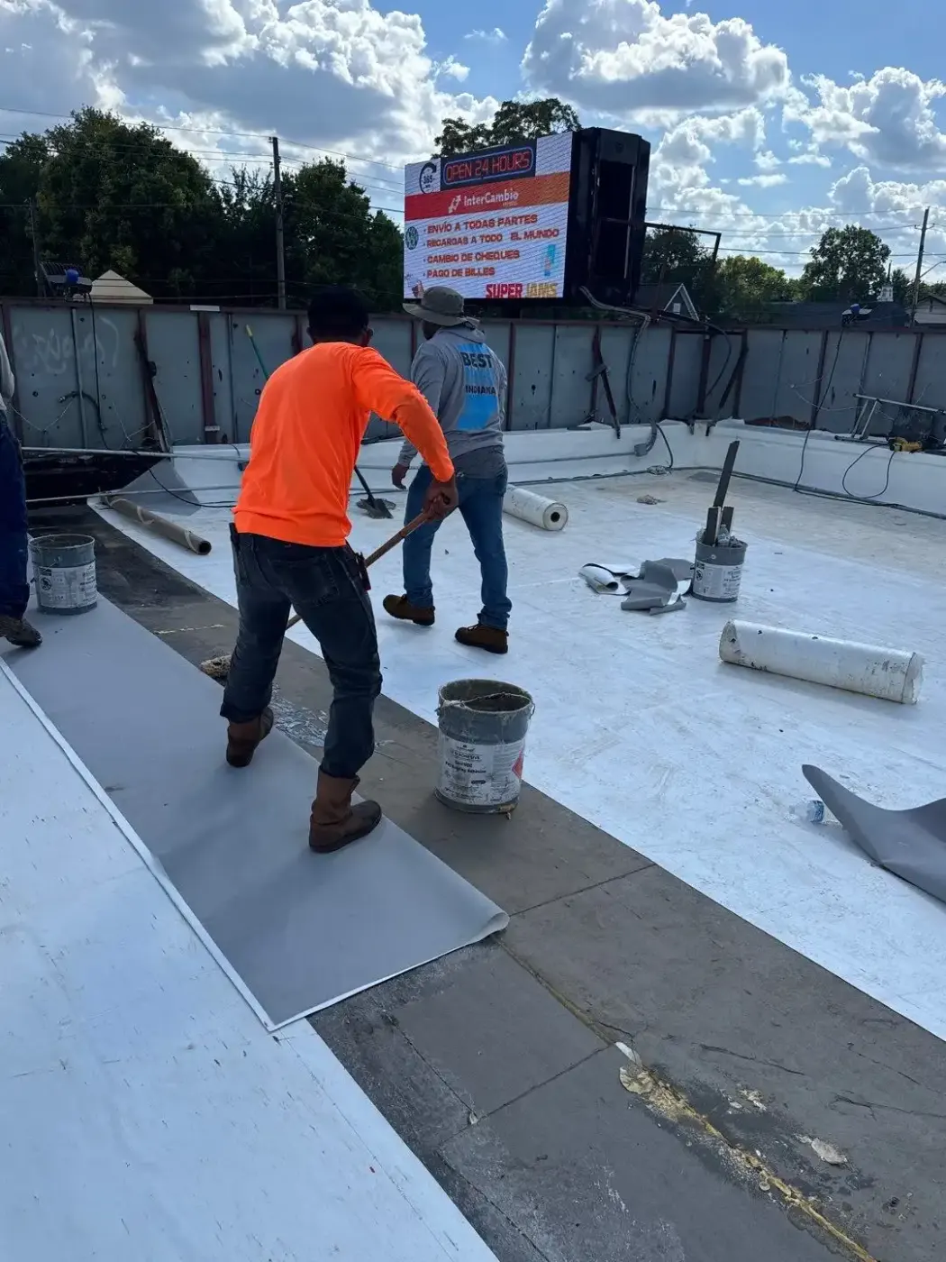 Storm damage documentation on a Saxony commercial building